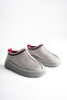 Women's Gray Suede Fur Lined Orthopedic Daily Thick Soled Winter House Slippers - 5