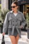 Women's Cape Belted Button Closure Short Cashmere Coat 265294 -