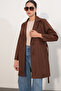 Women's Belted Short Trench Coat 5990 - Brown