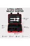 Kids Bento Lunch box, 5 Compartments Leak-Proof Food Organizer for Boys & Girls, BPA-Free School Meal Carrier with Spoon & Fork (Red Black) - 4