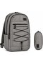 School Backpack Set for Boys & Girls, 2 Piece Multi Pocket Backpack with Pencil Case, Student Book Bag, Travel Daypack, Casual School & Everyday Backpack - Silver