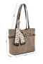 Women's Faux Leather Mink Suede Shoulder Bag - 2