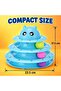 3-Tier Cat Track Toy with 3 Rolling Balls, 23.5 x 17.5 cm Anti-Slip Base, ABS & PP Material, Indoor Kitten Play, Compact Size, Enclosed Ball Tracks - 5