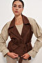 Women's Belted Short Trench Coat 5970 - F.Brown