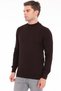 Brown Men's 100% Cotton Textured Knit Half Turtleneck Sweater Trist-1206 - 2