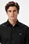 Men's Slim Fit Button-Down Collar Linen Shirt Men's Button-Down Collar Cotton Shirt Black - 3
