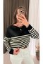 Color Blocked Crew Neck Sweatshirt - Black - 3
