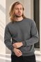 Men's Set of 2 Crew Neck Basic Sweatshirts Black & Anthracite - 4