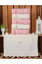 50X90 4-Pack 100% Cotton Velvet Lace Laced Bow Dowry Box Hand and Face Towels - 4