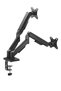 Black Premium Metal 17-32'' Dual Arm Shock Absorber Monitor Arm Adjustable Desk Clamp Spring Full Motion Monitor Stand - 2