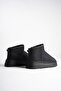 Women's Black Suede Fur Lined 5cm Thick Sole Short Winter Casual Boots - 7