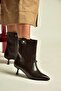 Z282810709 Brown Thin Heeled Women's Boots - 2