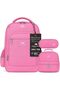 Kids 3 Piece School Backpack Set with Lunch Bag & Pencil Case, Lightweight Water Resistant Bookbag with Laptop Compartment for Middle & High School Students - Pink