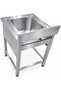 Premium Stainless Steel Single Bowl Sink – 600 × 600 × 850 + 100 mm - 3
