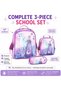 Kids School Backpack Set 3 Piece for Girls, Lightweight School Bag with Lunch Bag and Pencil Case, Water Resistant Bookbag for Primary School - 2