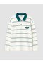 Lcw Kids Green Polo Neck Striped Boys T-Shirt - 2