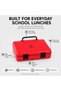 Kids Bento Lunch box, 5 Compartments Leak-Proof Food Organizer for Boys & Girls, BPA-Free School Meal Carrier with Spoon & Fork (Red Black) - 2