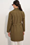 Women's Belted Short Trench Coat 5990 - Khaki - 6
