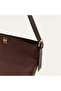 Women's Brown Suede Textured Handbag - 4