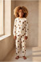 Children's Teddy Patterned Packaged Pajama Set Ecru