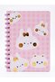 Pink Rabbit Patterned Spiral Lined Notebook - Lined Leafed Notepad