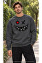 Men's Graffiti Smiley Face Printed Crew Neck Casual Regular Fit Sweatshirt