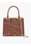 Embroidered Mini Tote Bag with Button Closure