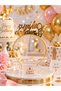 Happy Birthday Gold Mika Crown – Birthday Party Crown with Balloon and Star Detail