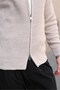 Stone Color Zippered Stand Collar Men's Knitwear Cardigan E7529 - 4