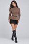 Women's Turtleneck Belted Knitwear Sweater - 3