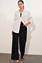 Women's Striped Oversize Shirt 20408 - White - 3
