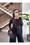 Glittery Openwork Transparent Blouse - 2