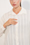 Women's Striped Oversize Shirt 20408 - White - 5