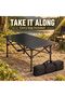 Folding Camping Table with Carry Bag, 95 x 55 x 50 cm Black Slatted Tabletop, X-Frame Support, Easy Setup, Camping & Picnic Use, Portable Design - 4