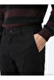 Black Plain Woven Slim Fit Sports Cotton Blend Pants - 5