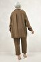 67068 Large Size Men's Collared Double Liyosell Trouser Suit - Brown - 6