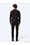 Purplish Blue Polo Collar Striped Wool Blend Knit Sweater - 6