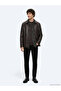 Brown Regular Fit Shirt Collar Casual Leather Leather Coat - 4