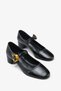 Women's Thick Heeled Strappy Casual Shoes Rania Black Crocodile - 2