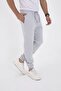 Men's Gray Sweatpants, Three-Thread Cotton, Baggy, Comfortable Cut, Elastic Cuffs - 2