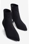 Women's Suede Boots Thin Heeled Pointed Toe Zippered Black Short Boots & Booties Mbhrnd801-Ss