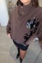 Gabardine Embroidered Bomber Jacket - Brown - 3