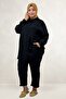 67068 Large Size Men's Collared Double Liyosell Trouser Suit - Black