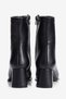 Women's Heeled Boots with Zipper in Jade Black - 6