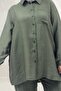 67068 Large Size Men's Collared Double Liyosell Trouser Suit - Khaki - 2