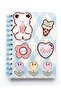 Teddy Bear and Flower Pattern Spiral Lined Notebook - Lined Leaflet Notepad