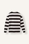 Boxy Fit Polo Collar Striped Waffle Sweatshirt E8440Ax26Au - 2