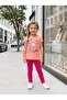 Children's Set Character Printed Crew Neck Short Sleeve T-Shirt Leggings 2-Piece Set 2-6 Years Cotton Milkshake - 5