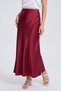 Burgundy Verev Cut Draped Luxury Satin Skirt - 2