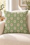 Sage Red Ethnic Floral Patterned 4 Pillow Covers 1 Runner 5 Piece Set - 8